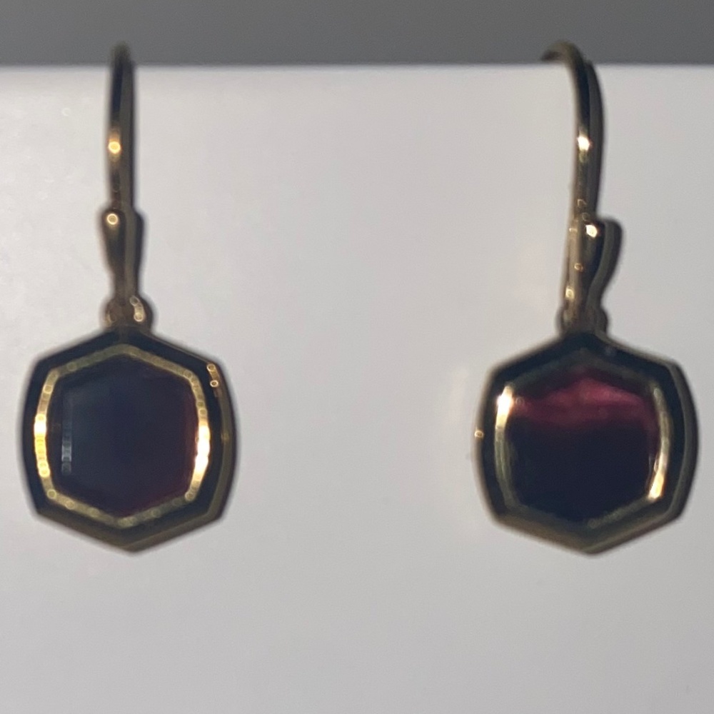 Kendra Scott Small Davis Drop Earrings in Gold and Red Tigers Eye